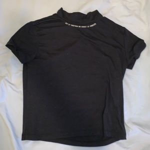 Black blouse with slight Turtle Neck